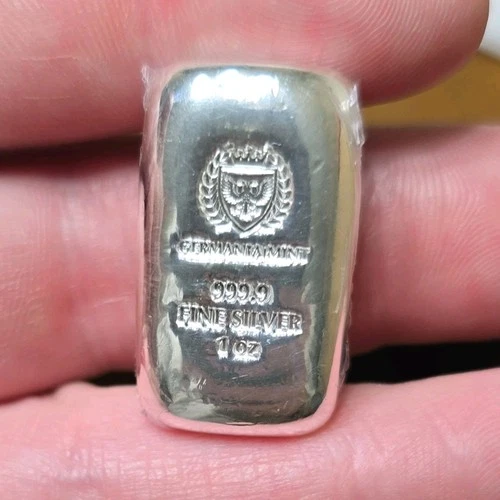 Germania Mint 1 oz .9999 Fine Silver Bar Bullion 999.9 Fineness
