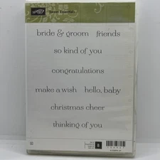 Stampin Up Sweet Essentials Set Of 8  Phrases Greetings Occasion Friends