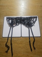 NWT Medium/Large Victoria's Secret VerySexy Black Hearts Garder Belt