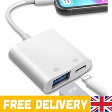 Apple MFi Certified Lightning to USB OTG Adapter with Charging Port for iPhon...