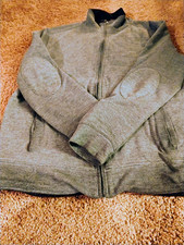 Unisex Grey Fleece Jacket/ Warm Winter Outerwear/Lined Coat