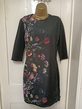 Ted Baker Ilesia floral print overlay shift dress - size 2 UK 10. Z11