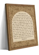 Framed Psalm 23 Wall Art, Christian Bible Verse Canvas Wall Decor, The Lord I...