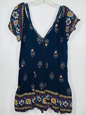 2 XTREMZ Womens Size X-Large Open Sleeve Top Shirt Flow Trim Floral Vintage