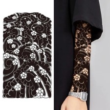 Large Half Arm Flower Tattoo Sticker Waterproof Temporary Tattoo 1pc