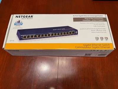 NETGEAR ProSafe 16 Port Gigabit Switch GS116 V2 with Power Supply - Open Box