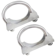 2PCS 2 Inch Heavy Duty 304 Stainless Steel U Bolt Exhaust Clamp for 2" OD 2inch