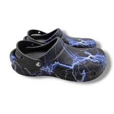 Crocs Bistro Graphic Clog Mens 8 Womens 10 Black Lightning Bolts Work ASTM