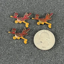 Lot of 3 Vintage Roadrunner Birds Colorful Pins Pinbacks #56756