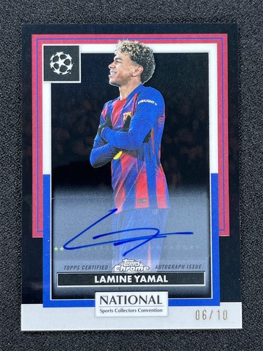 2025-26 Topps Chrome National NSCC Lamine Yamal #SC-18 Black Auto Barcelona /10