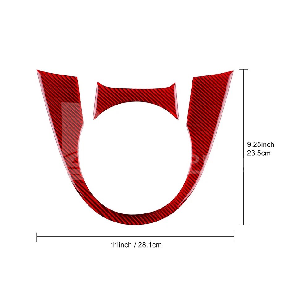 Red Carbon Fiber Center Console Gear Shift Panel Stickers for Mazda 2 2008-2014 - Image 2 of 4