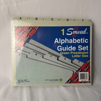 New Smead Files Alphabetic Guide Old Stock. Stock #S215-25 12x10 inch