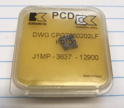1 pc.  CPGT060202LF (CPGM21.505LF) KD100 KENNAMETAL PCD TIPPED INSERTS (loc stk)