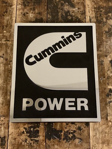 NOS 7” Cummins Power Diesel Firetruck Fire Apparatus Metal Chrome Display Plaque