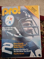 1977 Denver Broncos vs Buffalo Bills NFL Game Program Franco Harris Cover