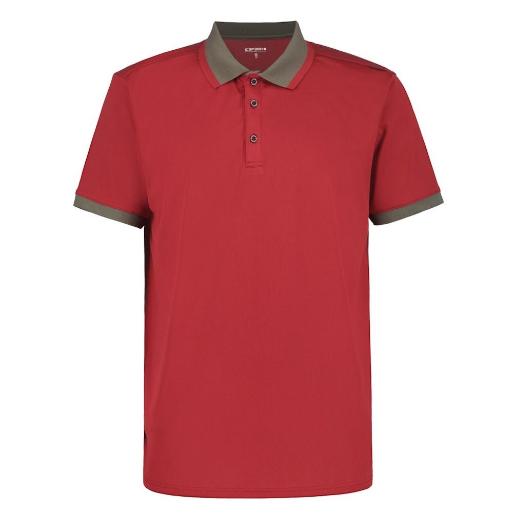 Polo de randonnée homme Icepeak Bexley rouge idéal pour trek en montagne estival