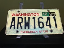 Washington 2015 License Plate (great Condition)