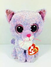 TY Beanie Boos "CASSIDY" 6" Inch CAT Plush Stuffed Animal PINK Glitter Eyes NWT 