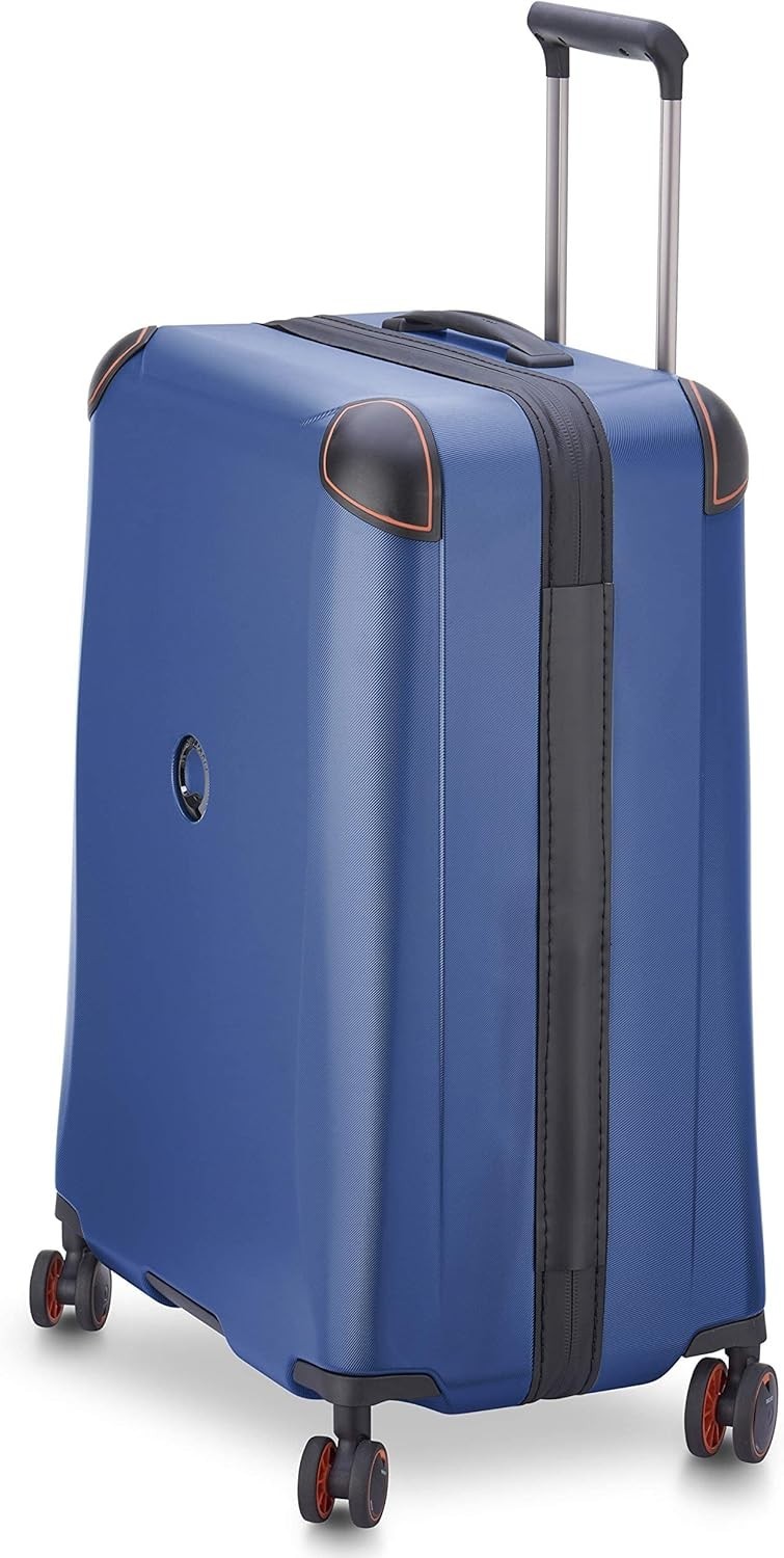 DELSEY PARIS Cactus Hardside Luggage with Spinner Wheel Navy Checked-Medium 24"