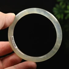 54mm Certified 100% Natural Grade A Green Icy Xiu Jade Bangle Bracelet 12225