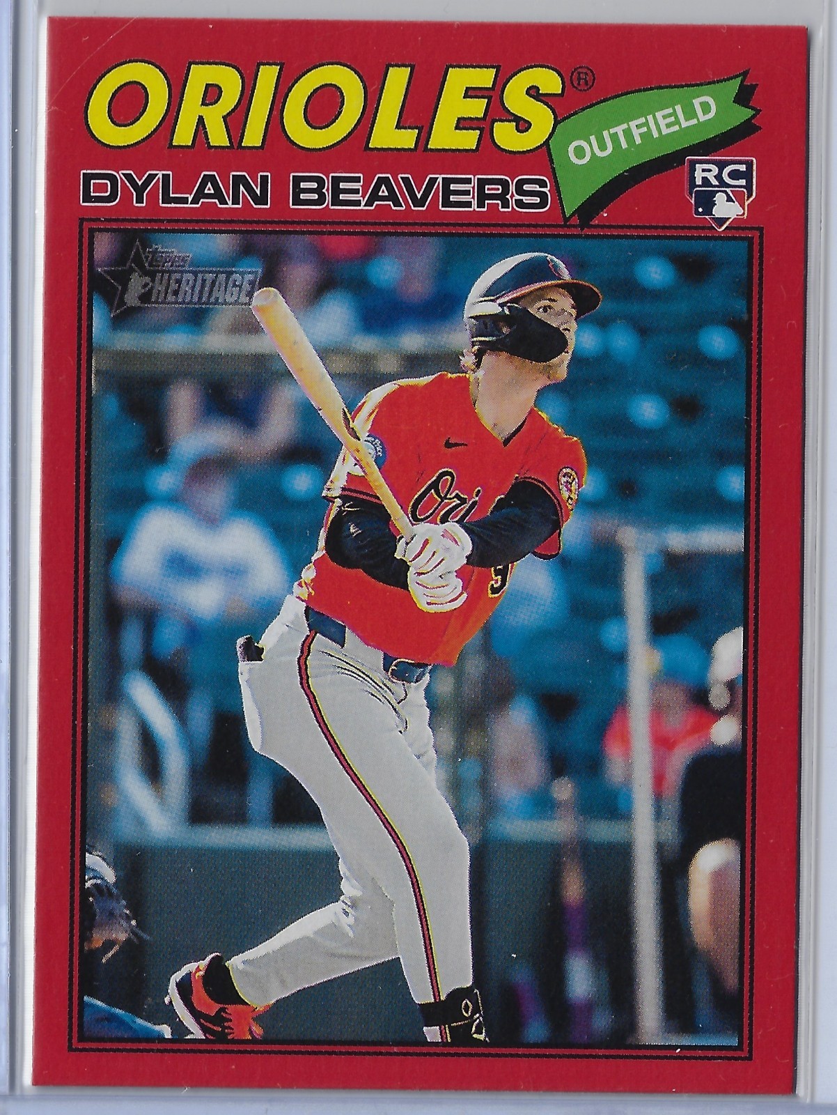 2026 Topps Heritage - Dylan Beavers #48 Red Border RC Baltimore Orioles