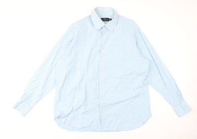 Marks and Spencer Men's Blue Check XL Dress Shirt