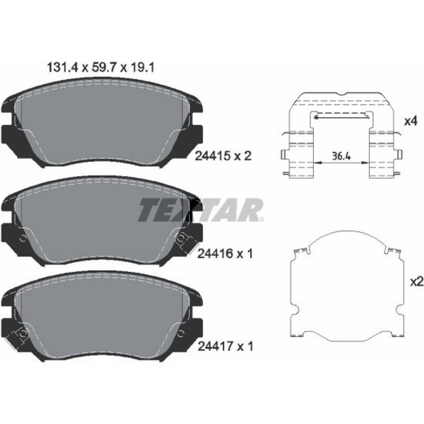 Textar 2441501 Bremsbelagsatz FüR Opel Chevrolet Saab Insignia Malibu 9 5 G09-image