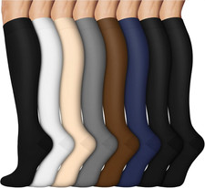 Women's Men's Compression Socks 15-20mmHg Knee High Support Circulation