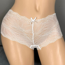 Frederick  s Of Hollywood Panties Size Small See Through Sheer Lace White New