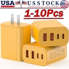 120W 4-Port USB C Fast Wall Charger Block For All Cell Phone iPad US Plug Lot