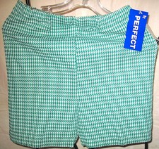60s 70s Perfect Go Go Shorts Green White Optical Pop Art Deadstock Womens