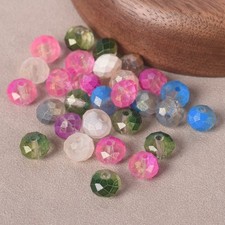 60pcs Rondelle Faceted Coated Crystal Glass 8x6mm Loose Beads For Jewelry Making