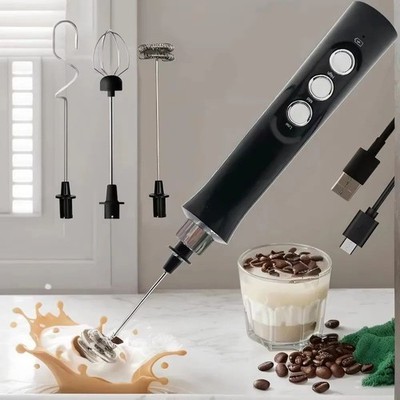 Wireless Rechargeable Milk Frother 3 Speed USB Foam Maker