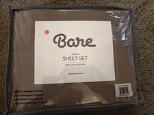 Bare Twin XL Premium Microfiber Sheet Set Taupe NEW Super Soft