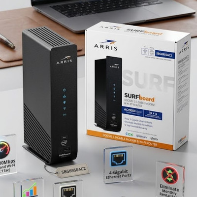 ARRIS SURFboard SBG6950AC2 DOCSIS 3.0 Modem & AC1900 Wi-Fi Router - Unit Only