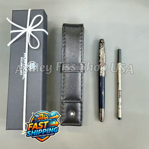 MB StarWalker Midnight Blue Resin Rollerball Pen Platinum Trim w/Box CHEAPS