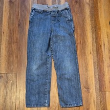 Girl's Hanna Andersson Jeans with Gray Elastic Drawstring Waistband - Sz. 10