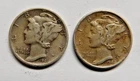 1941 D & 1942 Mercury Dimes 90% Silver United States Mint Coins Lot of 2