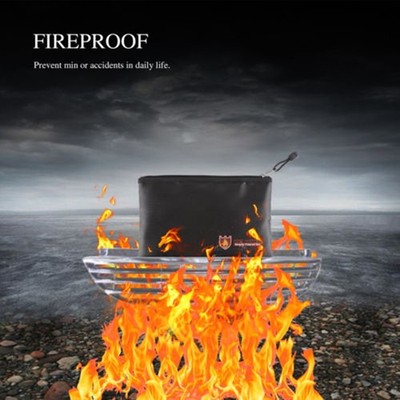 Fireproof Fire Resistant Document Bag Envelope Pouch For Passport Money Files