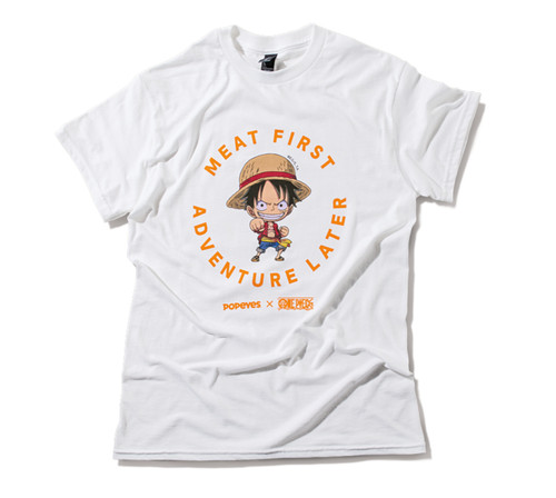 Popeyes x One Piece Luffy T-Shirt Size Small Limited Edition Sold Out IN HAND