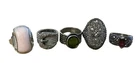 Sterling Silver 925 Vintage Gemstone Rings Pendants Jewelry Lot of 5