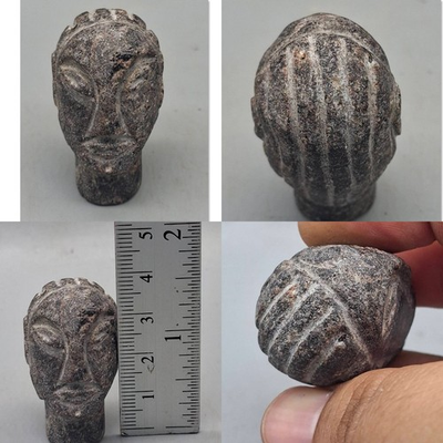 #ad Extremely Amazing Old A Near Eastern Stone Anthropomorphic Head 100AB $150.00