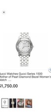 Gucci Watches Gucci Series 1500 Mother of Pearl Diamond Bezel Women's Watch …