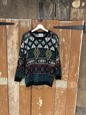 Touch Me Knits Nordic Pullover Pulli Schwarz Mix Retro Winterwear Xmas