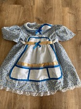 Vintage Girls Rubies Smocked Collared Floral Dress w Apron