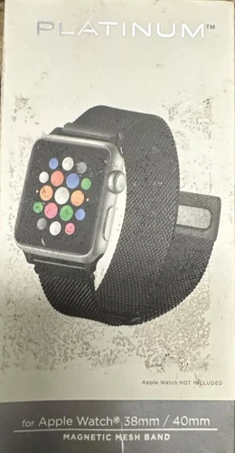 Platinum Magnetic Stainless Steel Mesh Band for Apple Watch 38mm, 40mm, 41mm 1-9 - Picture 5 of 8