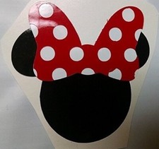 Disney Minnie Mouse Head Layered Vinyl Decal Red Bow