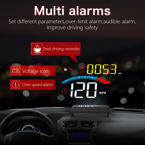Car HUD GPS Head Up Display MPH Speedometer Digital Device LCD Display Odometer - Picture 5 of 9