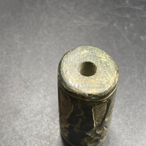 Antique Ancient Bactrian Kingdom Old Stone Cylinder Seal Bead With Impression￼ - Picture 4 of 11