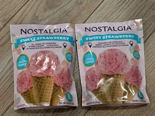 NEW Lot of 2 Nostalgia SWEET STRAWBERRY Ice Cream Mix 8oz Packs Best by: 12/25
